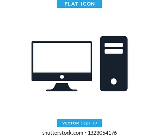 Desktop Computer Icon Vector Logo Design Template