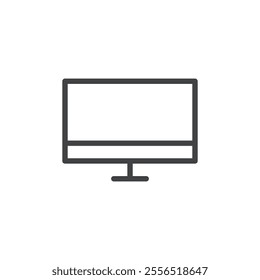 desktop computer icon Vector logo outline