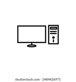 Desktop computer icon vector set collection for web