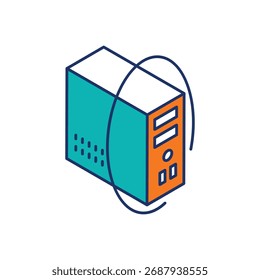 Desktop Computer Icon vector stock illustration