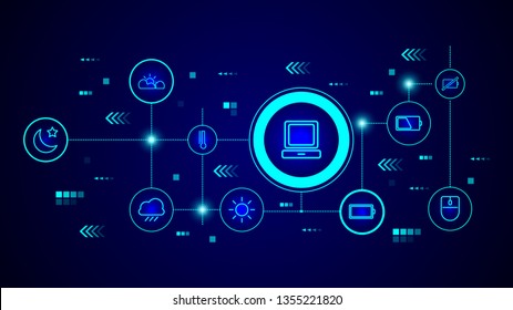 desktop computer icon. From web set