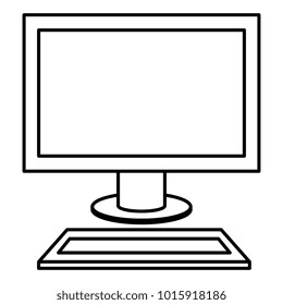 desktop computer isolated icon