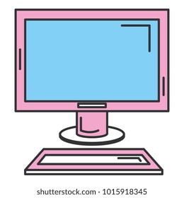 desktop computer isolated icon