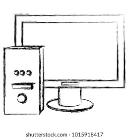 desktop computer isolated icon