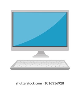 desktop computer isolated icon