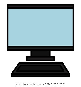 desktop computer isolated icon