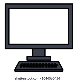 desktop computer isolated icon