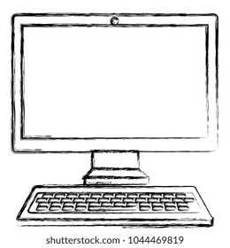 desktop computer isolated icon