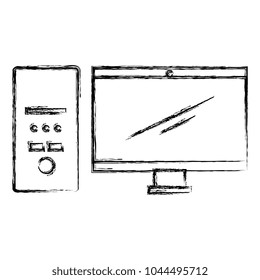 desktop computer isolated icon