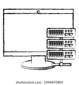 desktop computer isolated icon