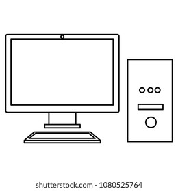 desktop computer isolated icon