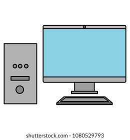 desktop computer isolated icon