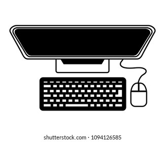 desktop computer isolated icon