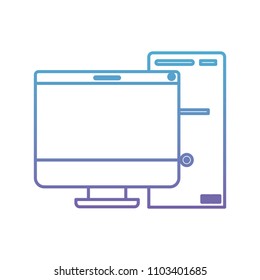 desktop computer isolated icon