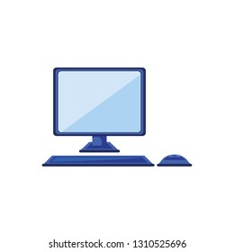 desktop computer isolated icon