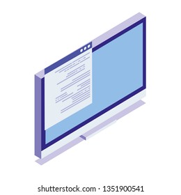 desktop computer isolated icon