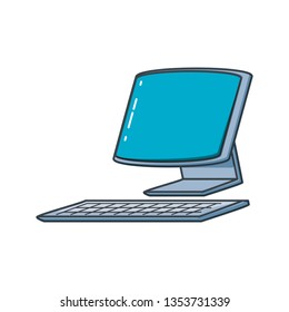 desktop computer isolated icon