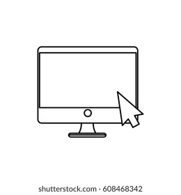 desktop computer isolated icon
