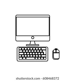 desktop computer isolated icon