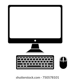 desktop computer isolated icon
