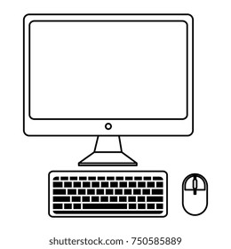 desktop computer isolated icon