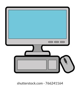 desktop computer isolated icon