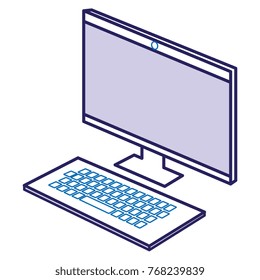 desktop computer isolated icon