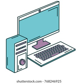 desktop computer isolated icon