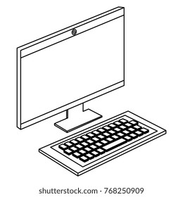 desktop computer isolated icon