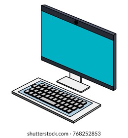 desktop computer isolated icon