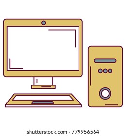 desktop computer isolated icon