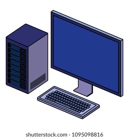 desktop computer isometric icon