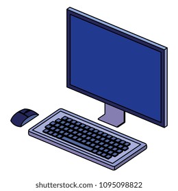 desktop computer isometric icon