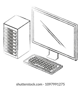 desktop computer isometric icon