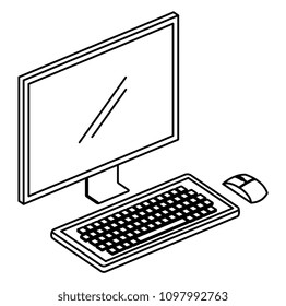 desktop computer isometric icon