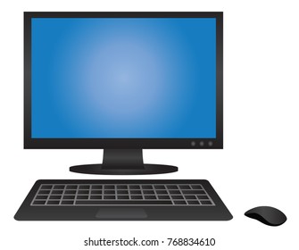 Desktop computer with keyboard and mouse