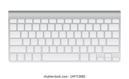 Desktop Computer Keyboard, Technology and Business Concept, Vector Illustration EPS 10.