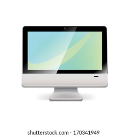desktop computer and laptop isolated on white background