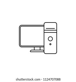 desktop computer line. Element of computer parts for mobile concept and web apps illustration. Thin line icon for website design and development, app development. Premium icon on white background