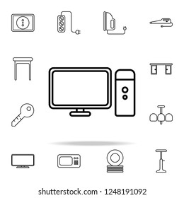 desktop computer line icon. home things icons universal set for web and mobile