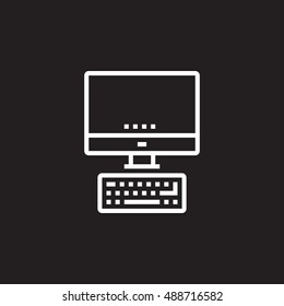 Desktop Computer Line Icon Outline Vector Stock Vector (Royalty Free ...