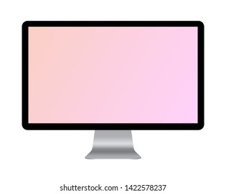 Desktop computer mockup.Desktop computer display isolated on white background.