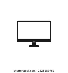 Desktop Computer Monitor Icon Vector. 
