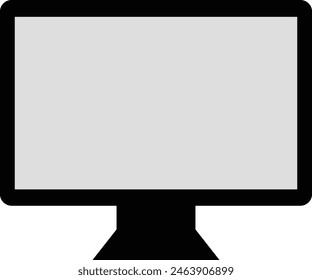 Desktop computer monitor line drawing icon