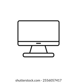 Desktop computer, monitor line icon, vector simple trendy style illustration for web and app..eps