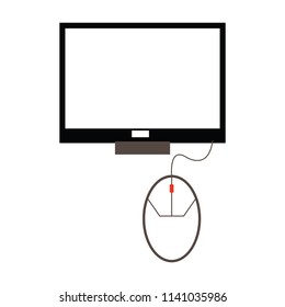 Desktop computer and mouse