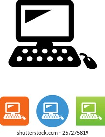Desktop computer with mouse icon