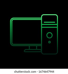 Desktop computer nolan icon. Simple thin line, outline vector of computer hardware icons for ui and ux, website or mobile application