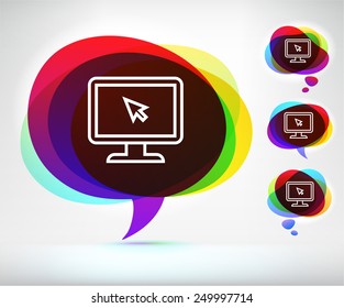 Desktop Computer on  Color Speech Bubbles