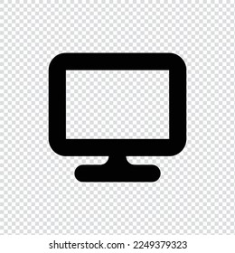 Desktop Computer pc outline icon in transparent background, basic app and web UI bold line icon, EPS10